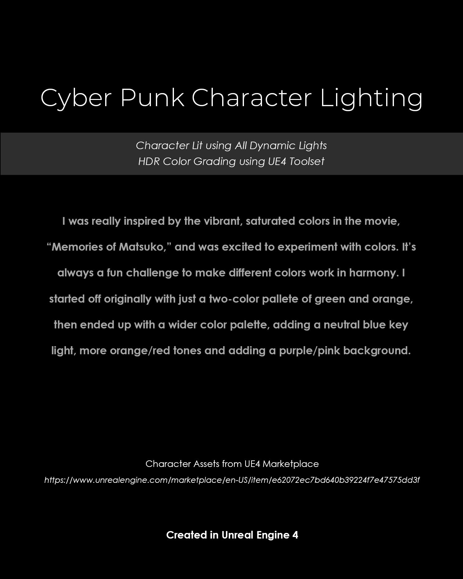 Title Page - Cyber Punk Character Lighting