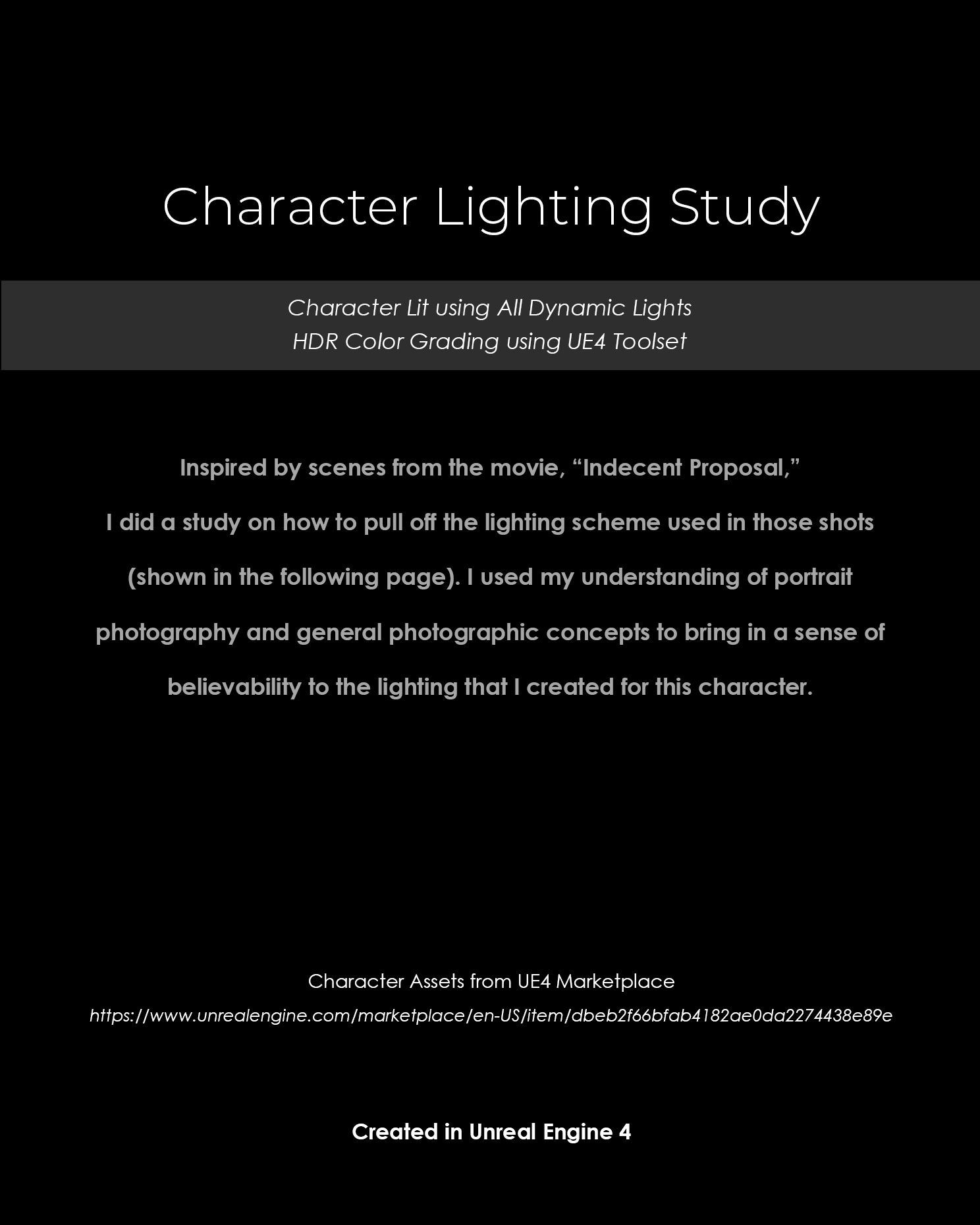 Title Page - Character Lighting Study